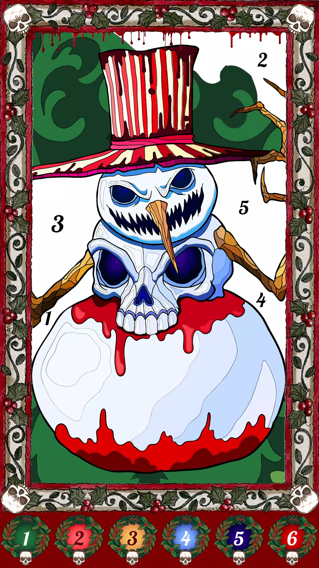 Dark Christmas Coloring Game Ekran Görüntüsü 2