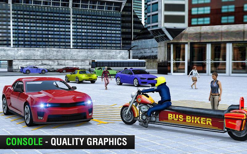 Bus Bike Taxi Bike Games Ekran Görüntüsü 0