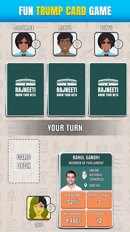Rajneeti - Trump Card Game 螢幕截圖 0