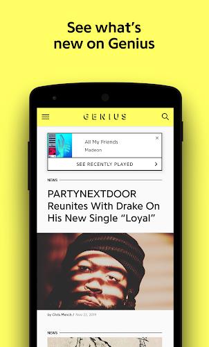 Genius — Song Lyrics Finder ภาพหน้าจอ 0