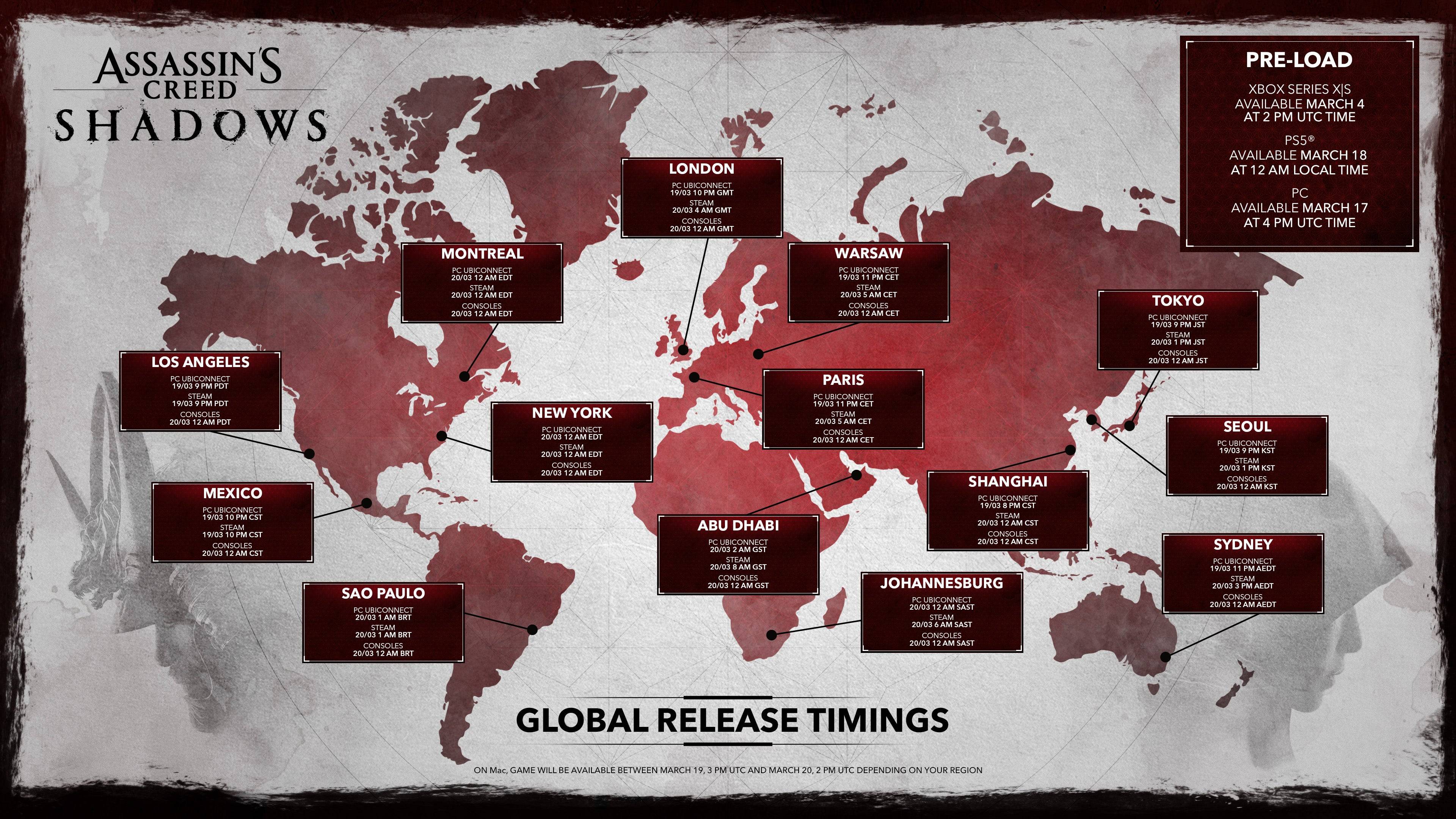 Assassin's Creed Shadows: Global Sürüm Programı duyuruldu