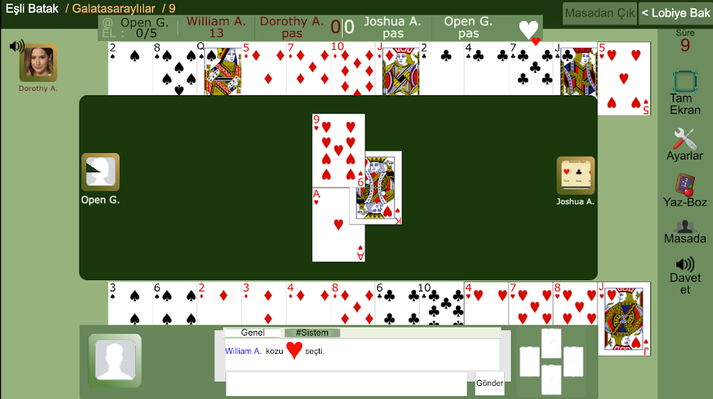 Eşli Batak Online स्क्रीनशॉट 1