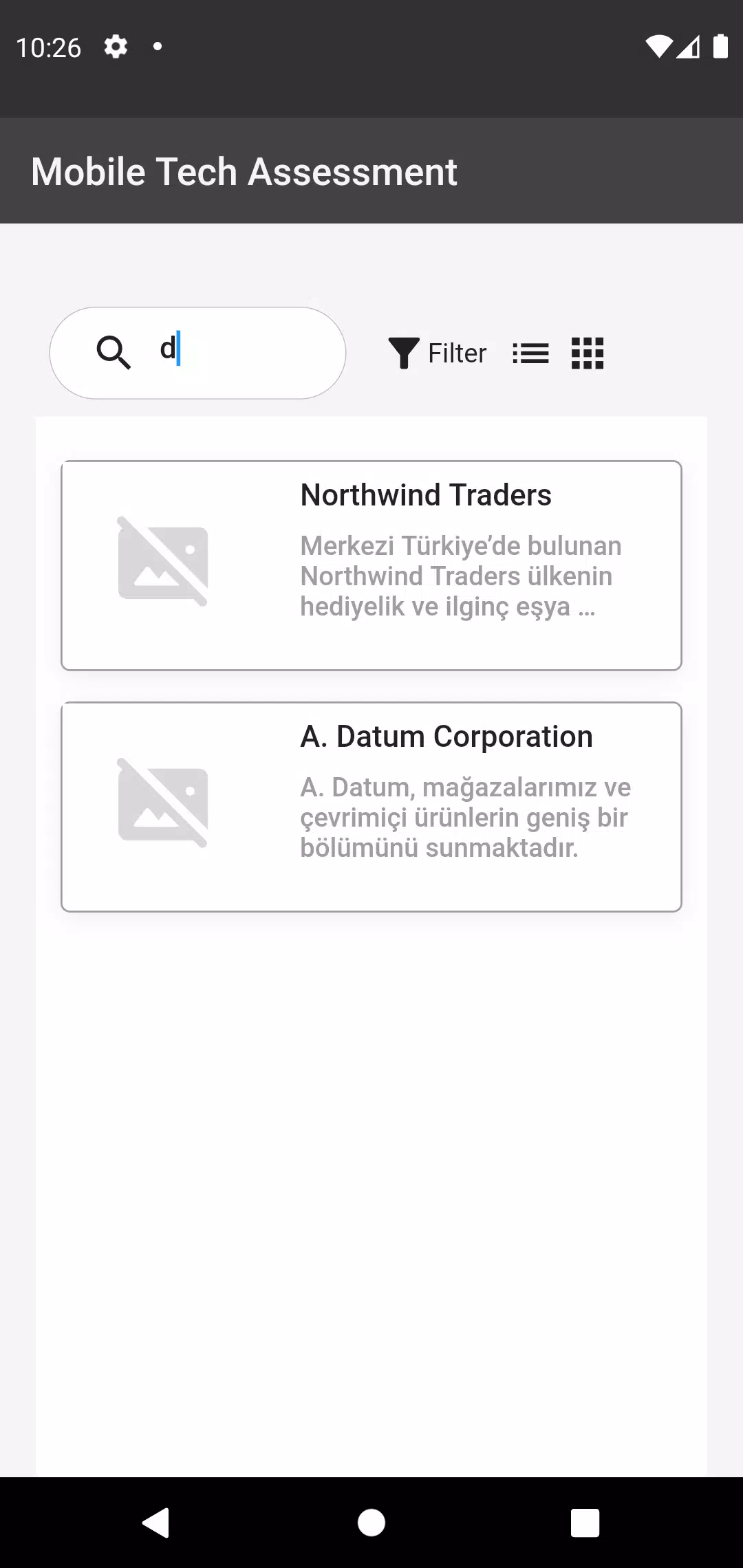 Flutter Tech Assessment Zrzut ekranu 1