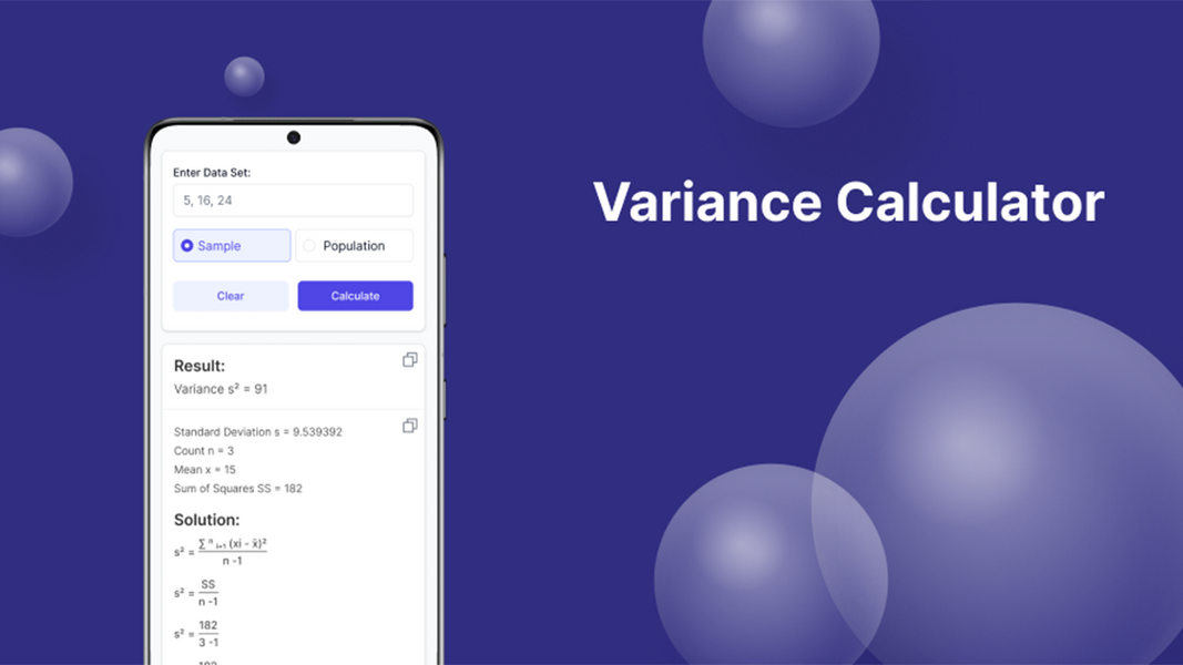 Variance Calculator Ảnh chụp màn hình 2