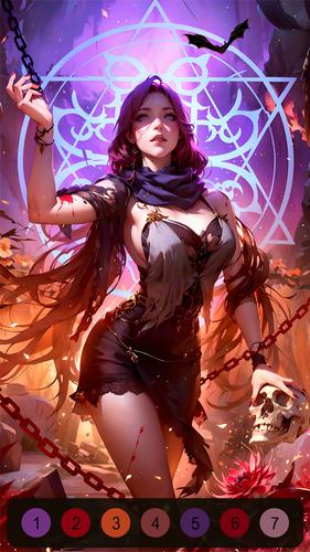 Halloween Witch Coloring Games ภาพหน้าจอ 0