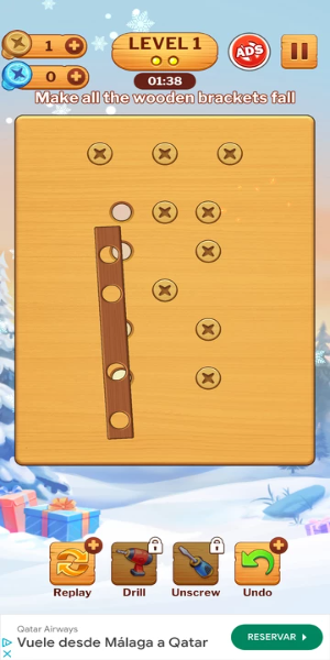 Wood Nuts Game: Unscrew Puzzle 螢幕截圖 1