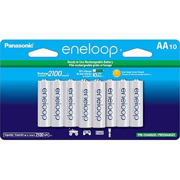 10 팩 파나소닉 eneloop AA 충전식 배터리