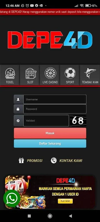 Slot Online DEPE4D 螢幕截圖 0