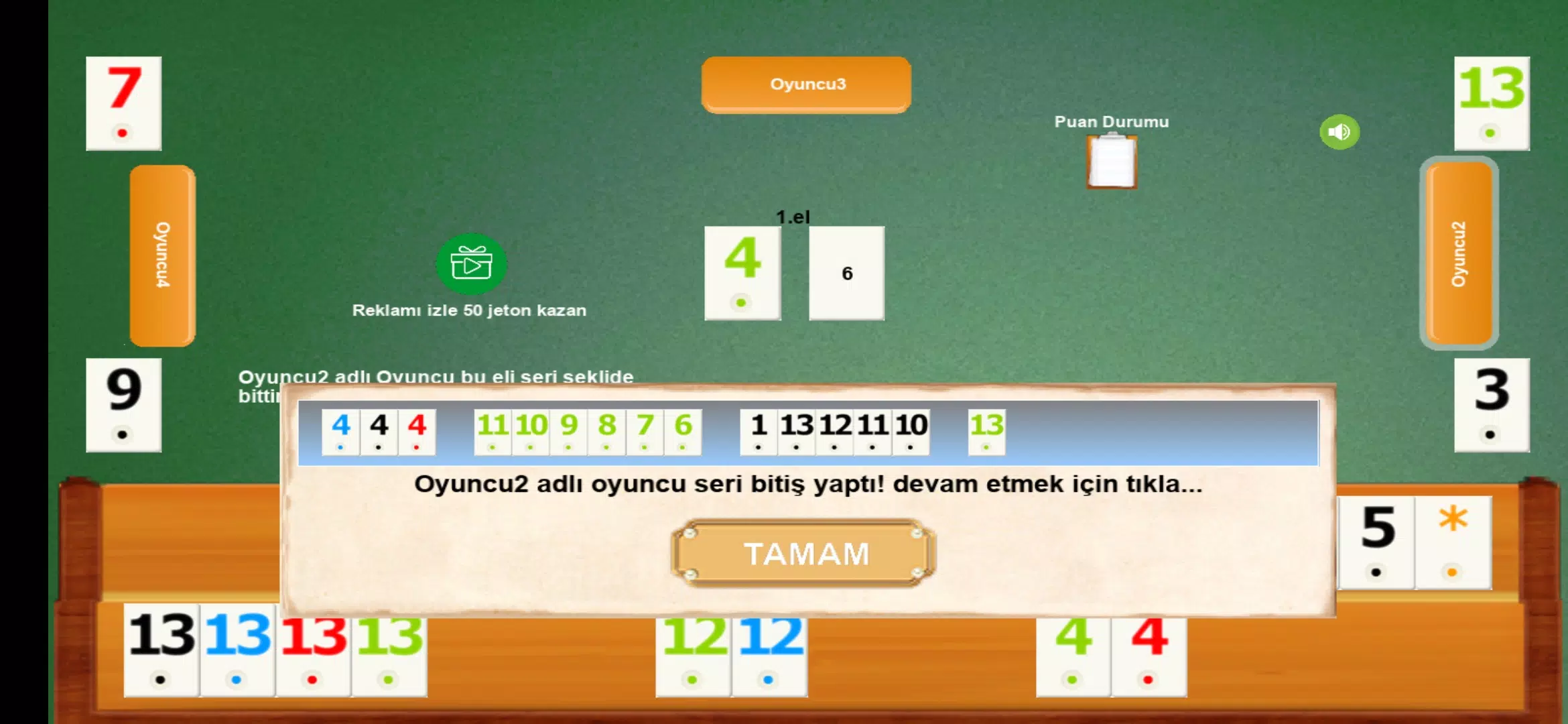 İnternetsiz Okey 螢幕截圖 3