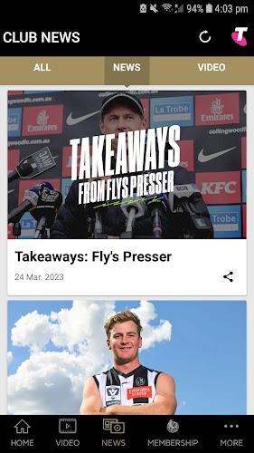 Collingwood Official App स्क्रीनशॉट 1