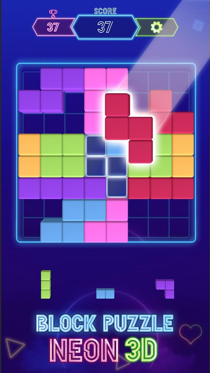 Block Neon 3D : Disco Puzzle Ekran Görüntüsü 3