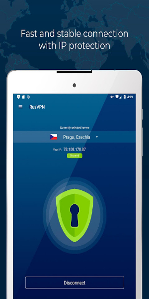 Fast VPN proxy servers with no logs - RUSVPN Capture d'écran 1