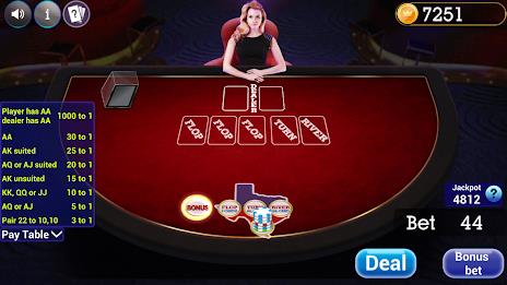 Texas Holdem Progressive Poker Schermafbeelding 1