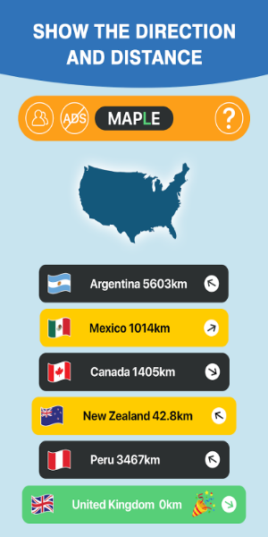 Worldle: Earthle Country Guess Schermafbeelding 1