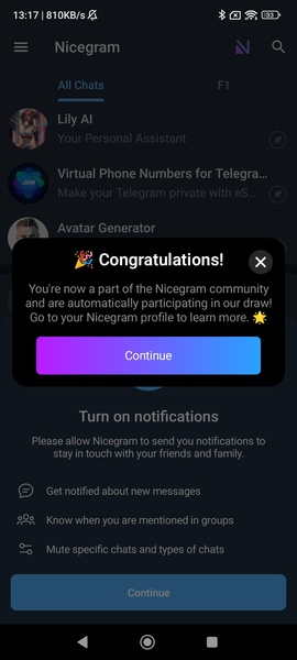 Nicegram: AI Chat for Telegram ภาพหน้าจอ 0