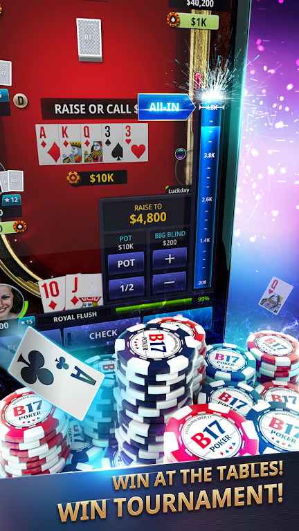 B17 Poker - Texas Hold'em, Live cam poker 螢幕截圖 1