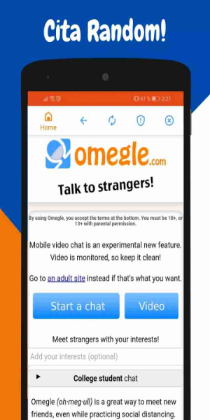 Omegle : Talk to Strangers Ảnh chụp màn hình 0