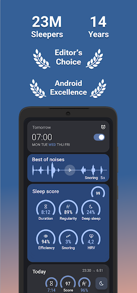 Sleep as Android: Smart alarm Mod ဖန်သားပြင်ဓာတ်ပုံ 0