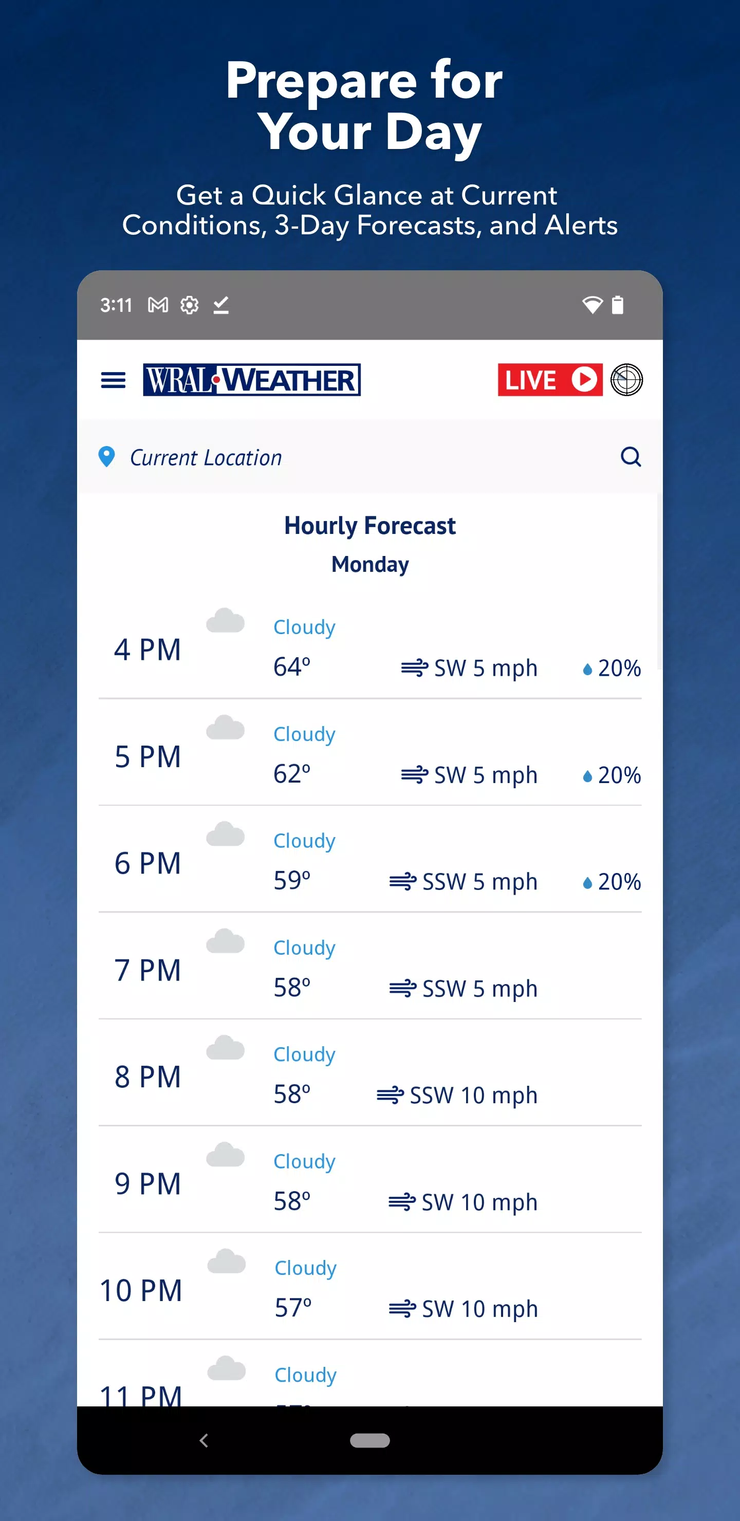 WRAL Weather Captura de pantalla 1