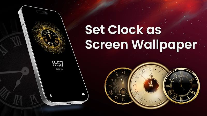 Analog Clock Wallpaper：3DClock Скриншот 3