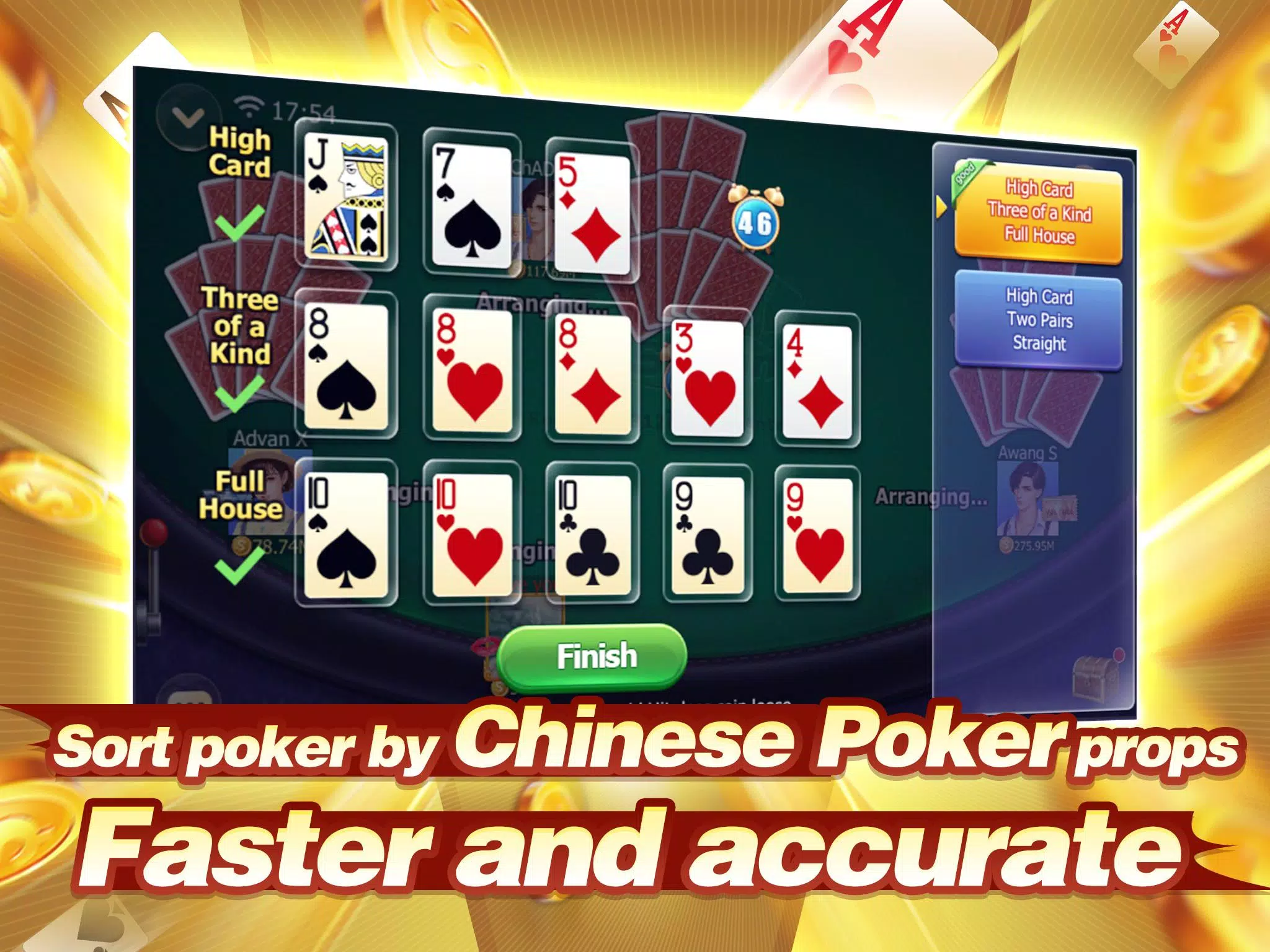 Capsa susun (Capsun) - Chinese Poker Ảnh chụp màn hình 1