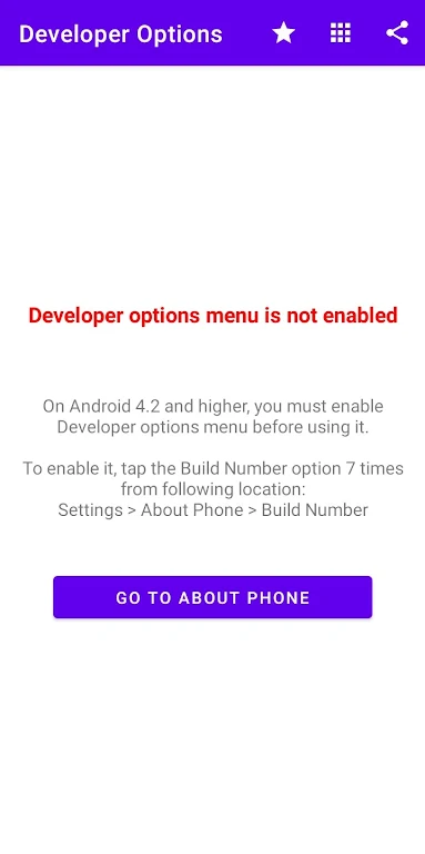 Developer Options স্ক্রিনশট 1