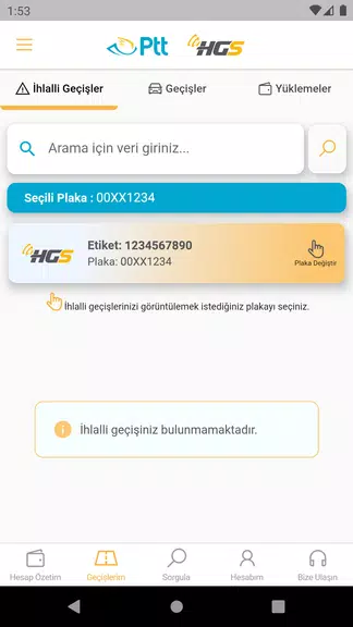 Schermata HGS - Hızlı Geçiş Sistemi 2