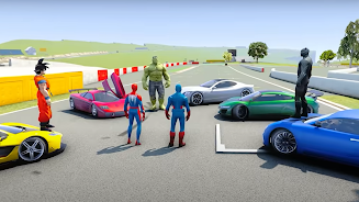 Superhero Tricky Car Stunts Ekran Görüntüsü 3