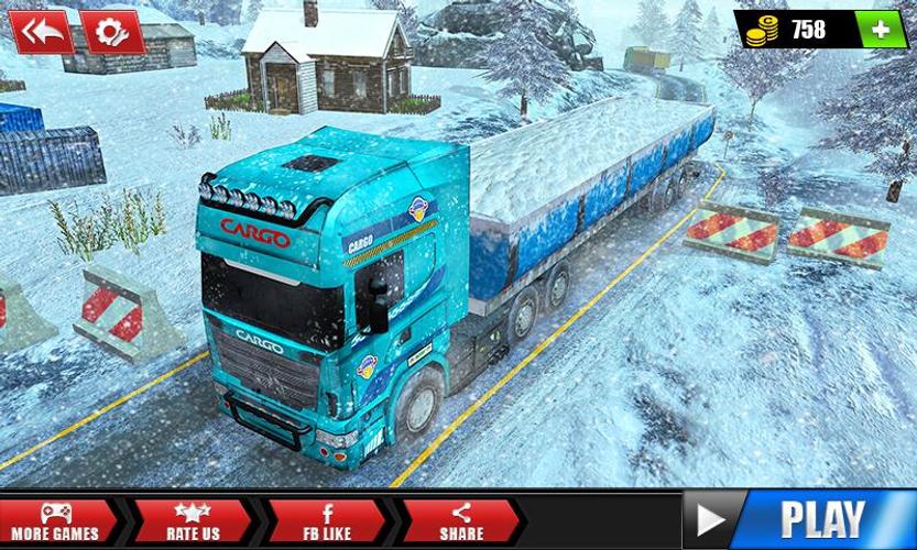 Offroad Snow Trailer Truck Dri 螢幕截圖 0