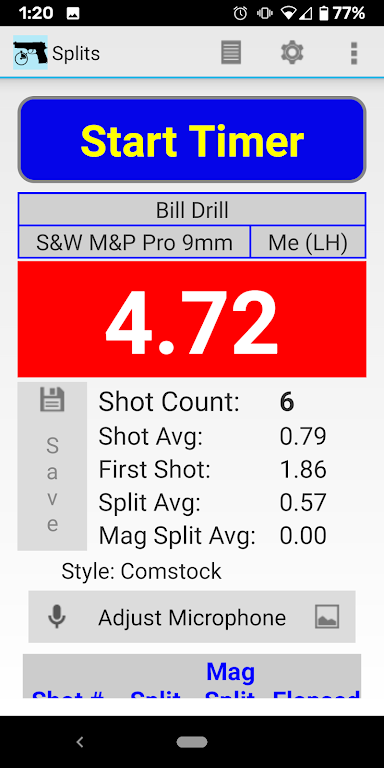 Splits - Shot Timer 螢幕截圖 0