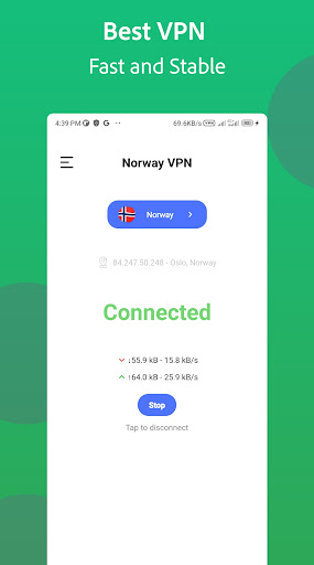 Norway VPN - Norwegian IP Fast ဖန်သားပြင်ဓာတ်ပုံ 3