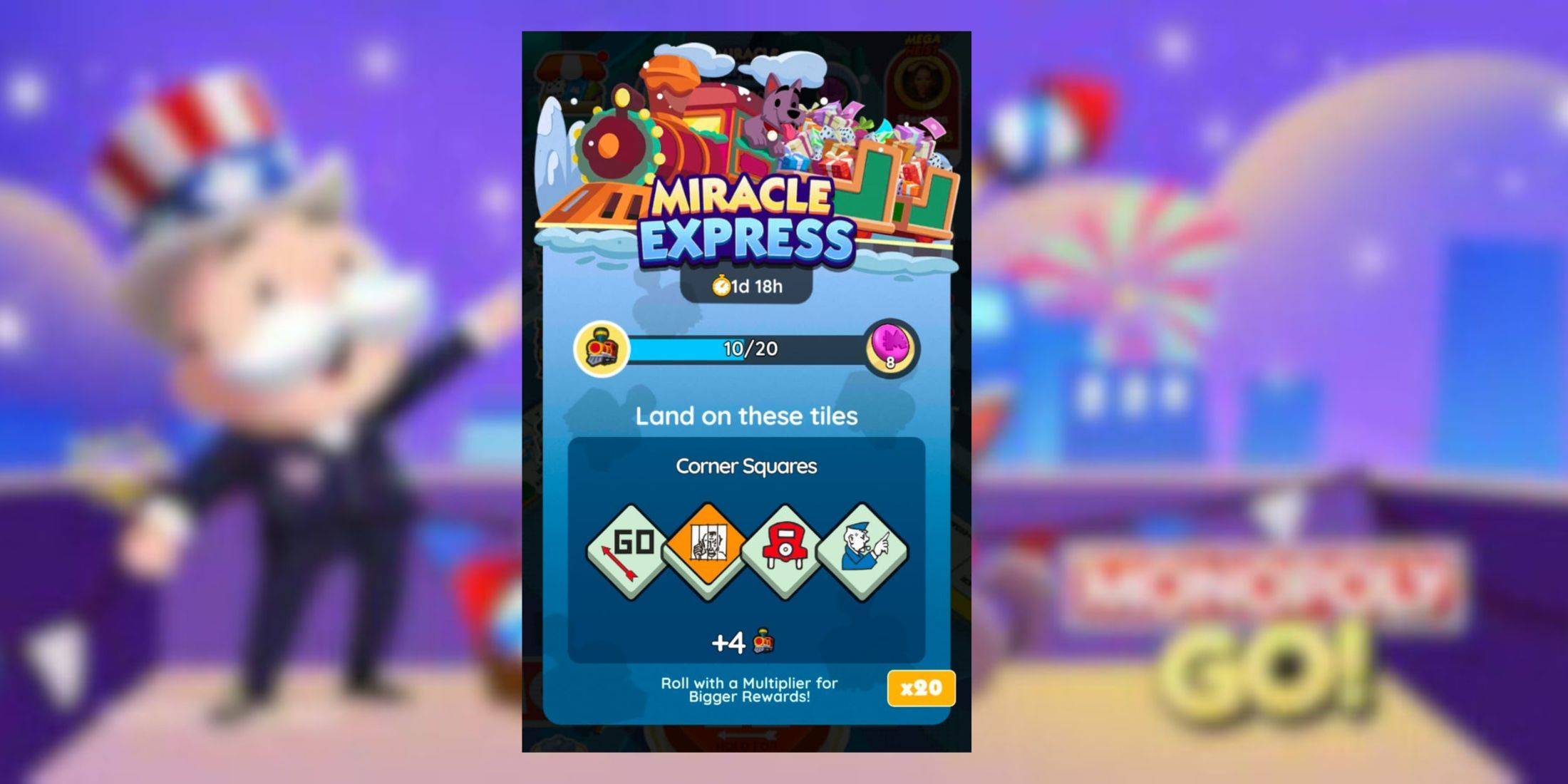 Monopol Go: Miracle Express Belohnungen und Meilensteine