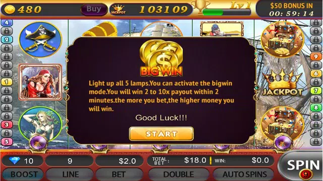 Pirate Slots - FreeSlots Game 스크린샷 3