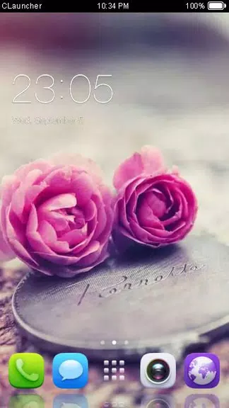 Pink Roses Theme C Launcher Ảnh chụp màn hình 0