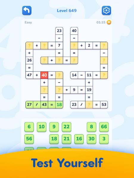 Math Crossword 螢幕截圖 2