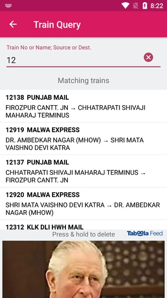 Indian Train Status Schermafbeelding 3