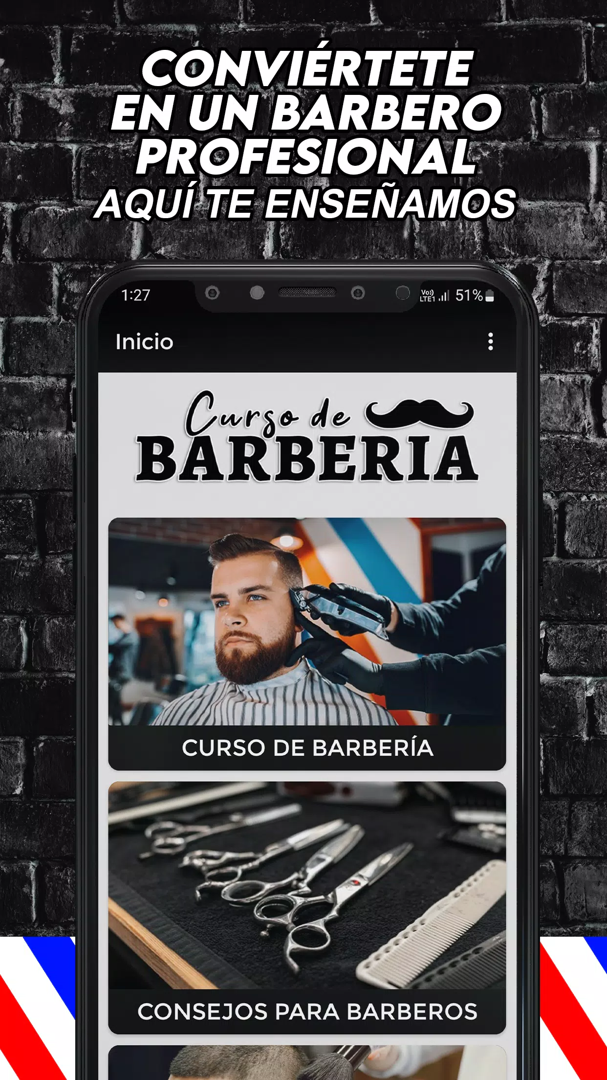 Curso de Barberia y Peluquería Ekran Görüntüsü 0