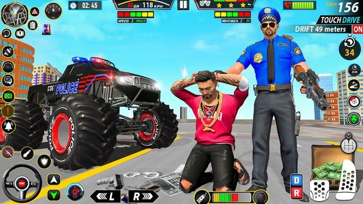 Police Monster Truck Car Games ဖန်သားပြင်ဓာတ်ပုံ 2