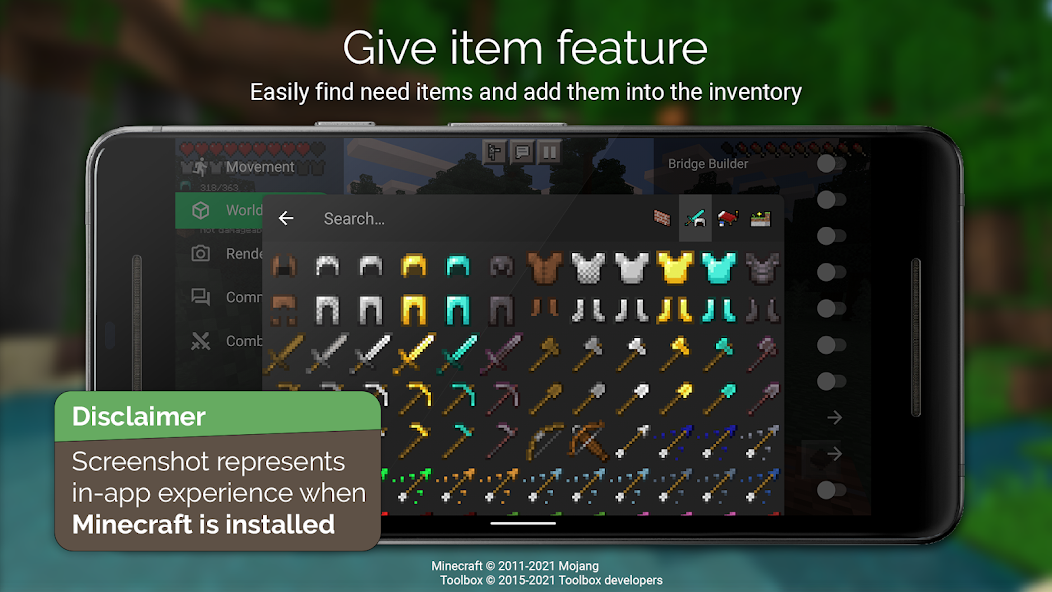 Schermata Toolbox for Minecraft: PE Mod 1