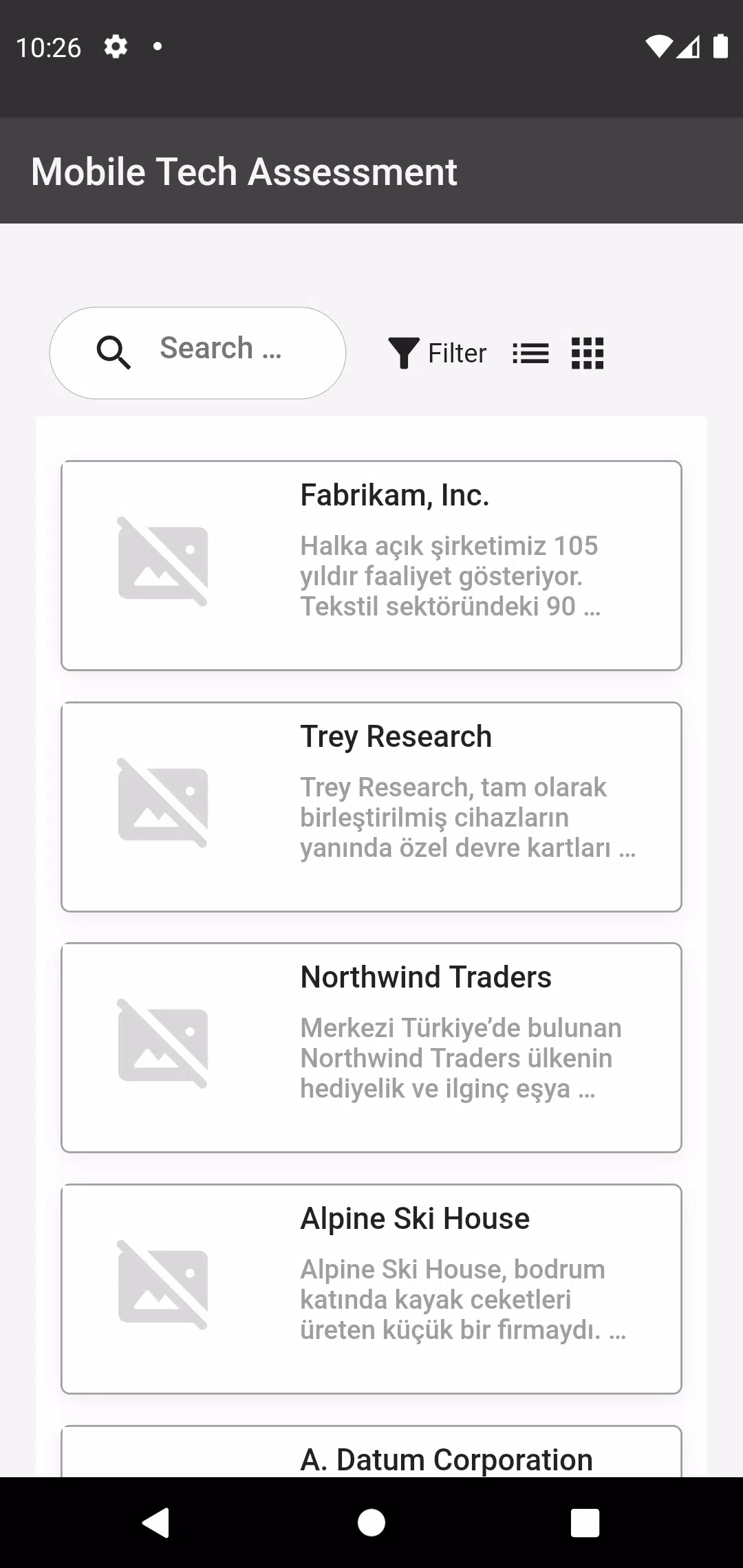 Flutter Tech Assessment Zrzut ekranu 0