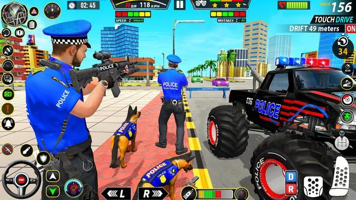 Police Monster Truck Car Games 螢幕截圖 0