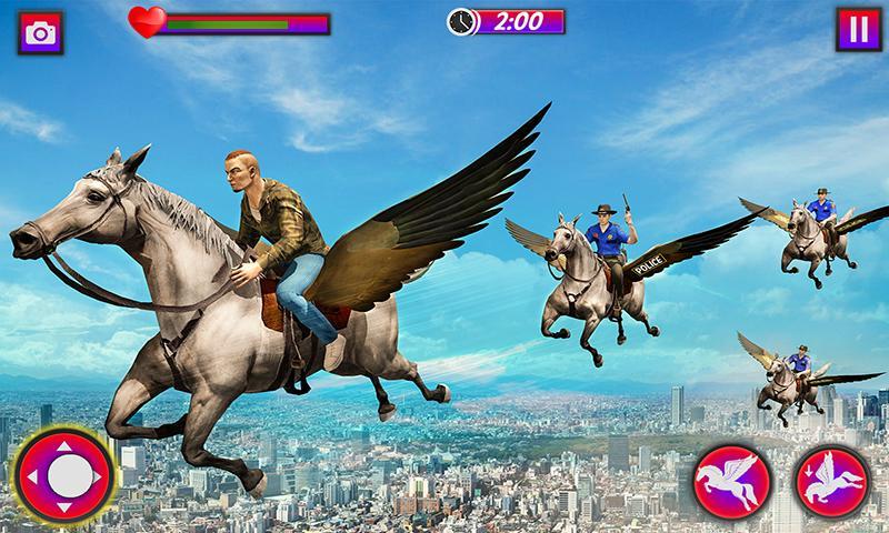 Flying Horse Police Chase Sim Ekran Görüntüsü 0