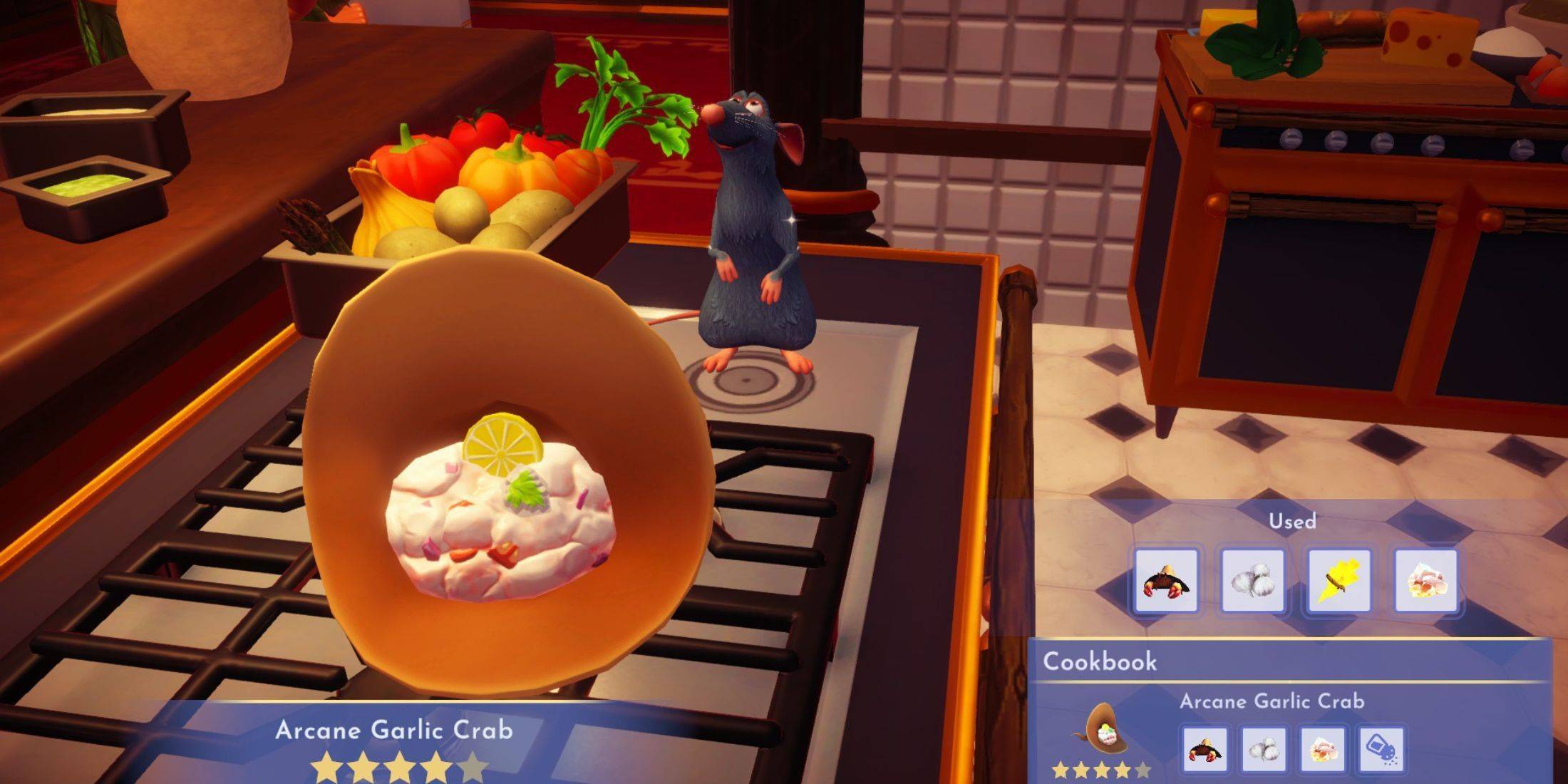 Disney Dreamlight Valley: Crafting Arcane Garlic Crab