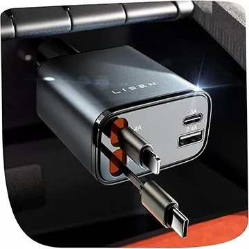 รับเครื่องชาร์จรถยนต์ Lisen พร้อมสาย USB แบบพับเก็บได้และสายฟ้าแลบในราคาต่ำกว่า $ 15
