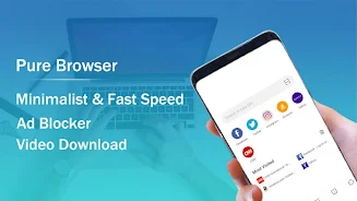 Pure Web Browser-Ad Blocker Ekran Görüntüsü 0