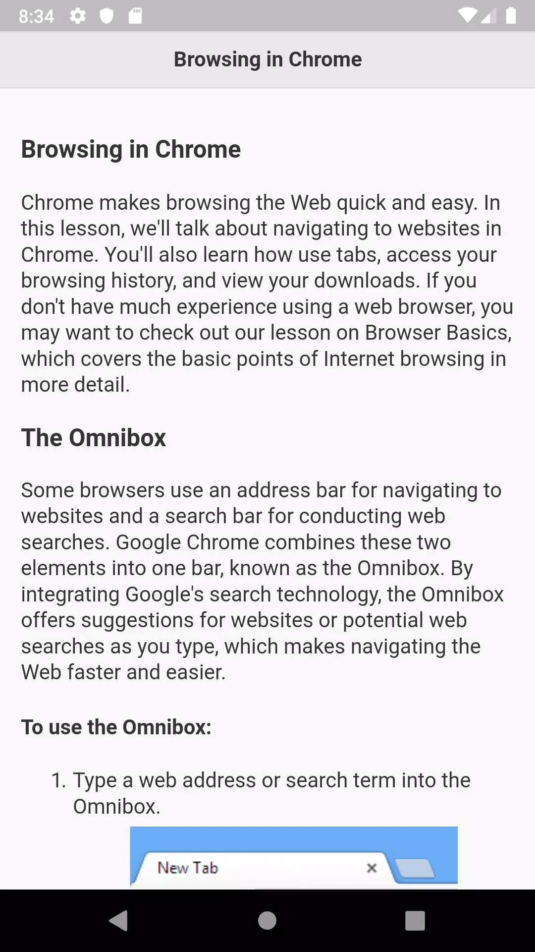 Tutorials for Web Browser Captura de tela 3