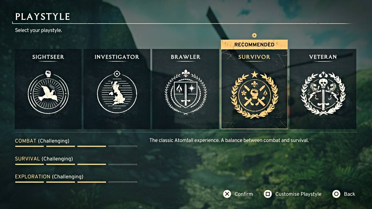 Menu PlayStyle di Atomfall
