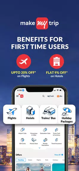 MakeMyTrip Hotels, Flight, Bus Captura de tela 1