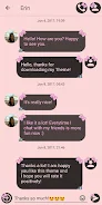 SMS Theme Ribbon Pink messages Schermafbeelding 1