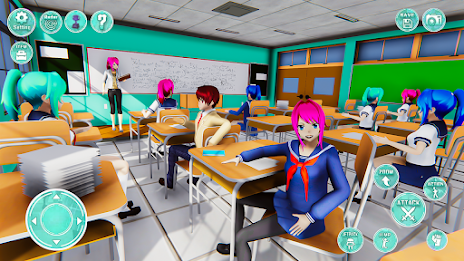 Anime Girl High School Life 3D 螢幕截圖 1